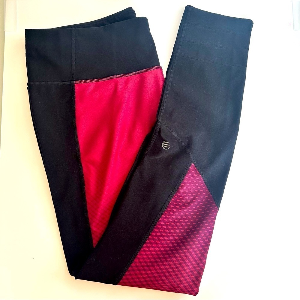 MPG Black and Maroon Athletic Leggings
